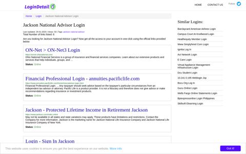 Jackson National Advisor Login ON-Net > ON-Net3 Login ...