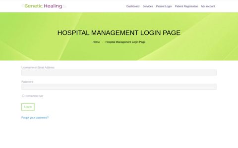 Hospital Management Login Page – Patient Management ...