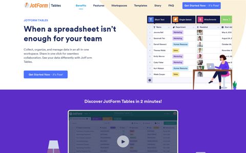 JotForm Tables | Free Spreadsheet Powered Database Platform
