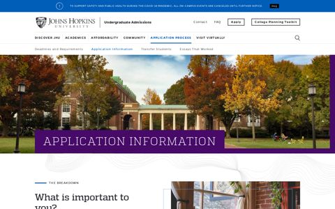 Application Information | Undergraduate Admissions | Johns ...