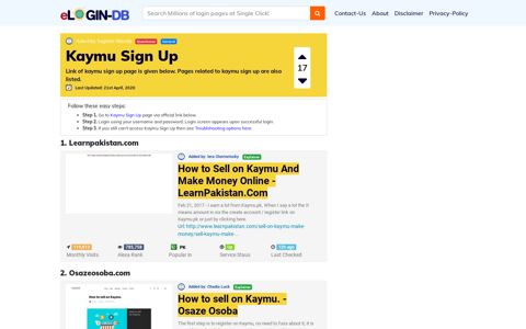 Kaymu Sign Up - A database full of login pages from all over ...