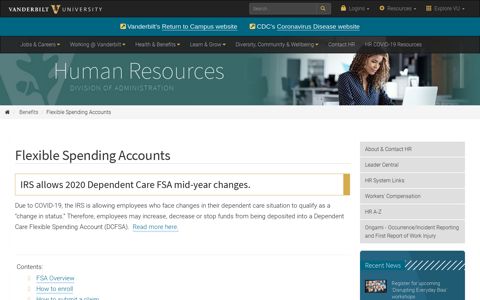Flexible Spending Accounts | Benefits | Human Resources ...
