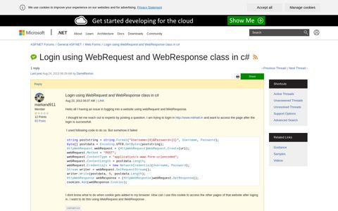 Login using WebRequest and WebResponse class in c# | The ...