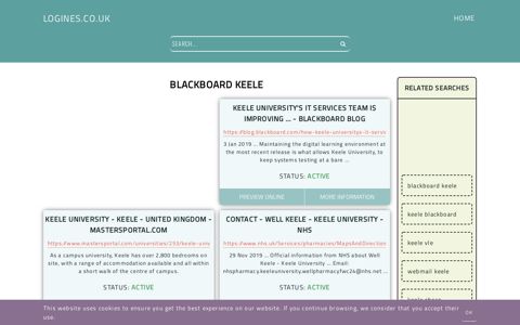 blackboard keele - General Information about Login