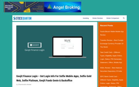 Geojit Finance Login - 2020 Mobile App, Web Based (Desktop)