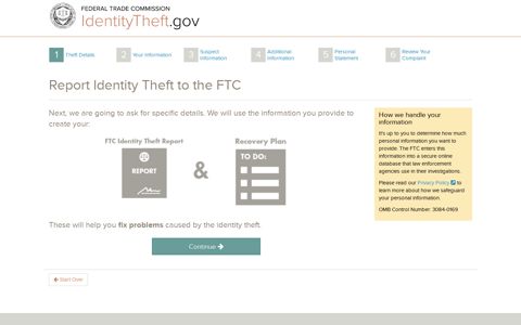 Federal Trade Commission - IdentityTheft.gov