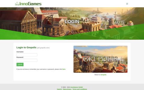 Login to Grepolis (pt0.grepolis.com) - InnoGames Support