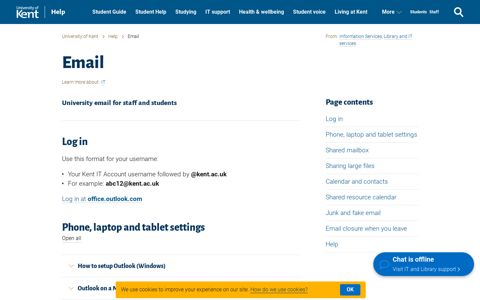 Email - Help - University of Kent