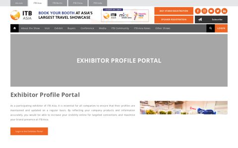 Exhibitor Profile Portal - ITB Asia
