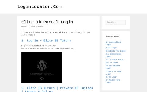 Elite Ib Portal Login - LoginLocator.Com