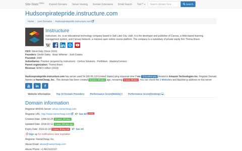 Hudsonpiratepride.instructure.com | 3 years, 180 days left