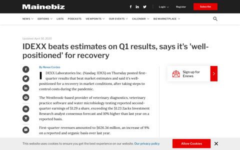 IDEXX beats estimates on Q1 results, says it's 'well-positioned ...