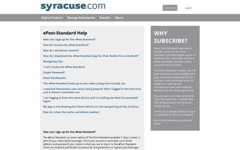 ePost-Standard Help - Benefits - Syracuse.com