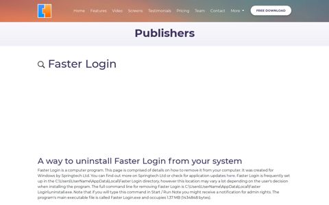 Faster Login version 3.0.0.1 by Springtech Ltd - How to uninstall it
