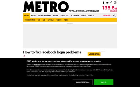 How to fix problems with Facebook login | Metro News