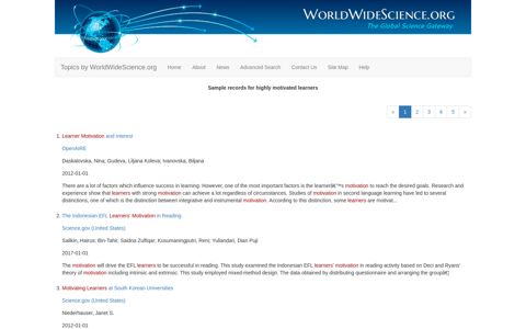 highly motivated learners: Topics by WorldWideScience.org