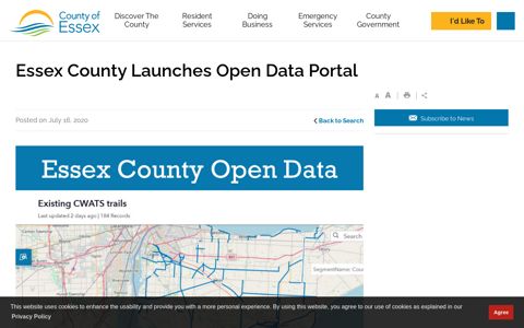 Essex County Launches Open Data Portal - County of Essex