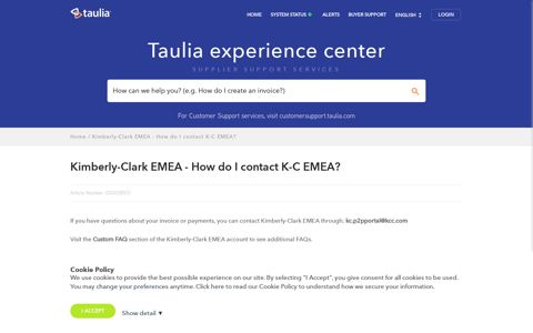 Kimberly-Clark EMEA - How do I contact K-C ... - Taulia Support