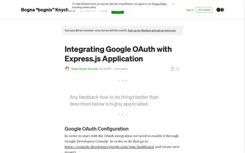 Integrating Google OAuth with Express.js Application | by ...