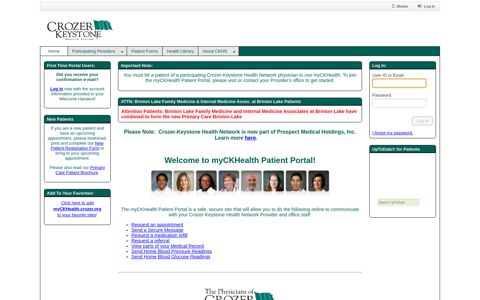 Crozer Keystone Health Network - myCKHealth Patient Portal