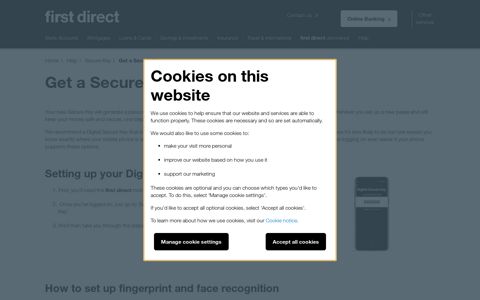 Get a Secure Key | first direct