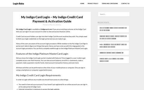 My Indigo Card Login - My Indigo Credit Card Payment ...