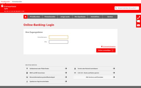 Online-Banking: Login - Kreissparkasse Syke