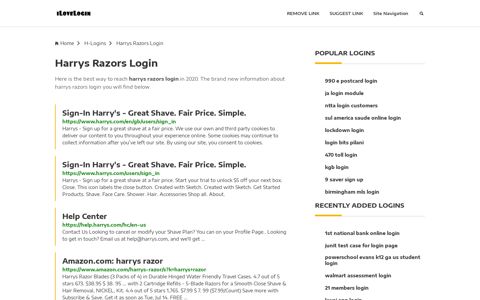 Harrys Razors Login ❤️ One Click Access - iLoveLogin