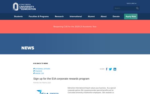 Sign up for the EIA corporate rewards program | Concordia ...