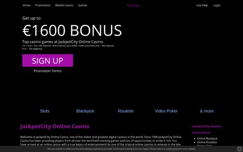 Sign Up at JackpotCity Online Casino and Grab Your 1600 ...