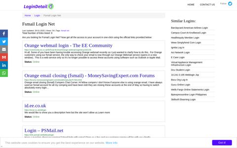 Fsmail Login Net Orange webmail login - The EE Community ...