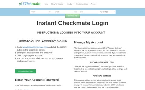 How to log in to your Account - Instant Checkmate Login