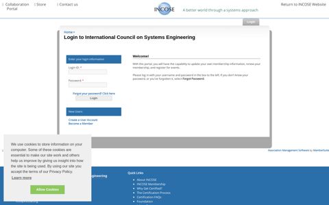Login to International Council on Systems Engineering