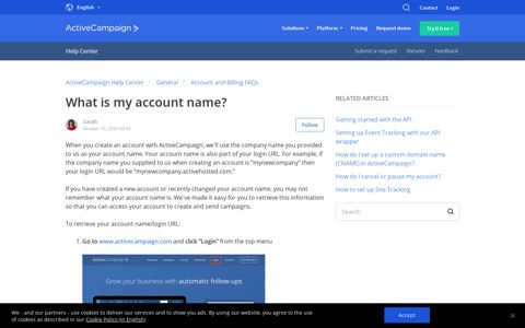 What is my account name? – ActiveCampaign Help Center