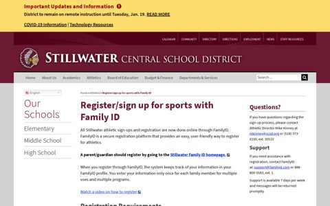 Register/sign up for sports with Family ID - Stillwater Central ...