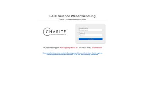 FACTScience Login - Forschungsdatenbank der Charité ...
