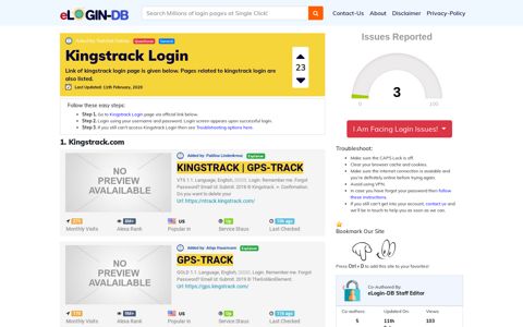 Kingstrack Login - A database full of login pages from all over ...