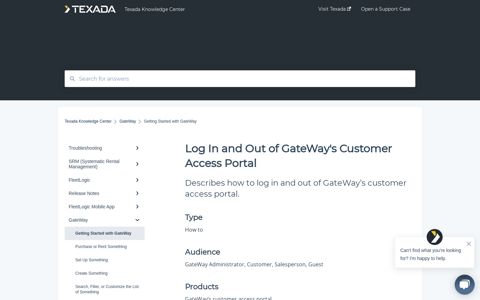 Log In and Out of GateWay's Customer Access Portal