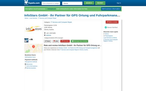 Infostars Gmbh Ihr Partner Für Gps Ortung Und ... - Tupalo.com