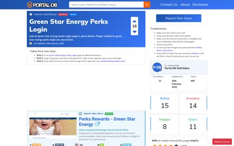 Green Star Energy Perks Login