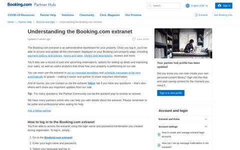Understanding the Booking.com extranet | Booking.com for ...