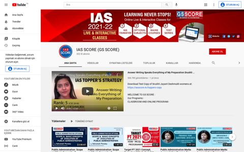 IAS SCORE (GS SCORE) - YouTube
