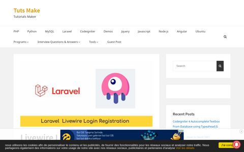 Livewire Login Register in Laravel - Tuts Make