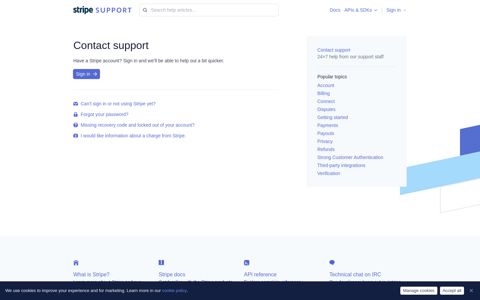 Contact support - Stripe: Help & Support