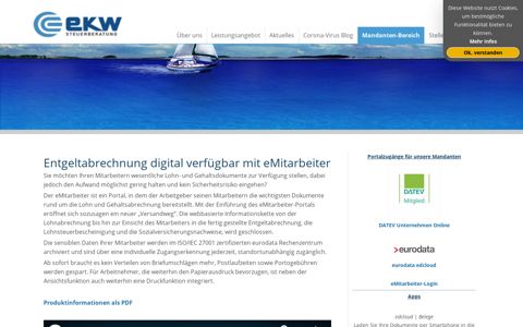 Entgeltabrechnung digital verfügbar mit eMitarbeiter - EKW ...