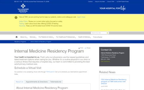 Internal Medicine Residency Program | Tallahassee Memorial ...