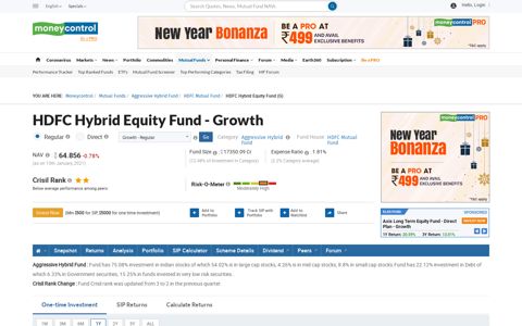 HDFC Hybrid Equity Fund - Growth [61.276] | HDFC Mutual ...
