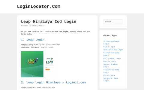 Leap Himalaya Iod Login - LoginLocator.Com