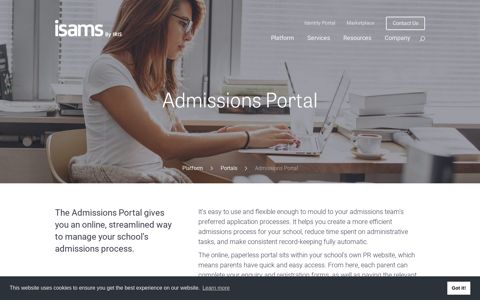 School Admissions Portal - iSAMS