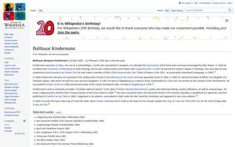 Balthasar Kindermann - Wikipedia